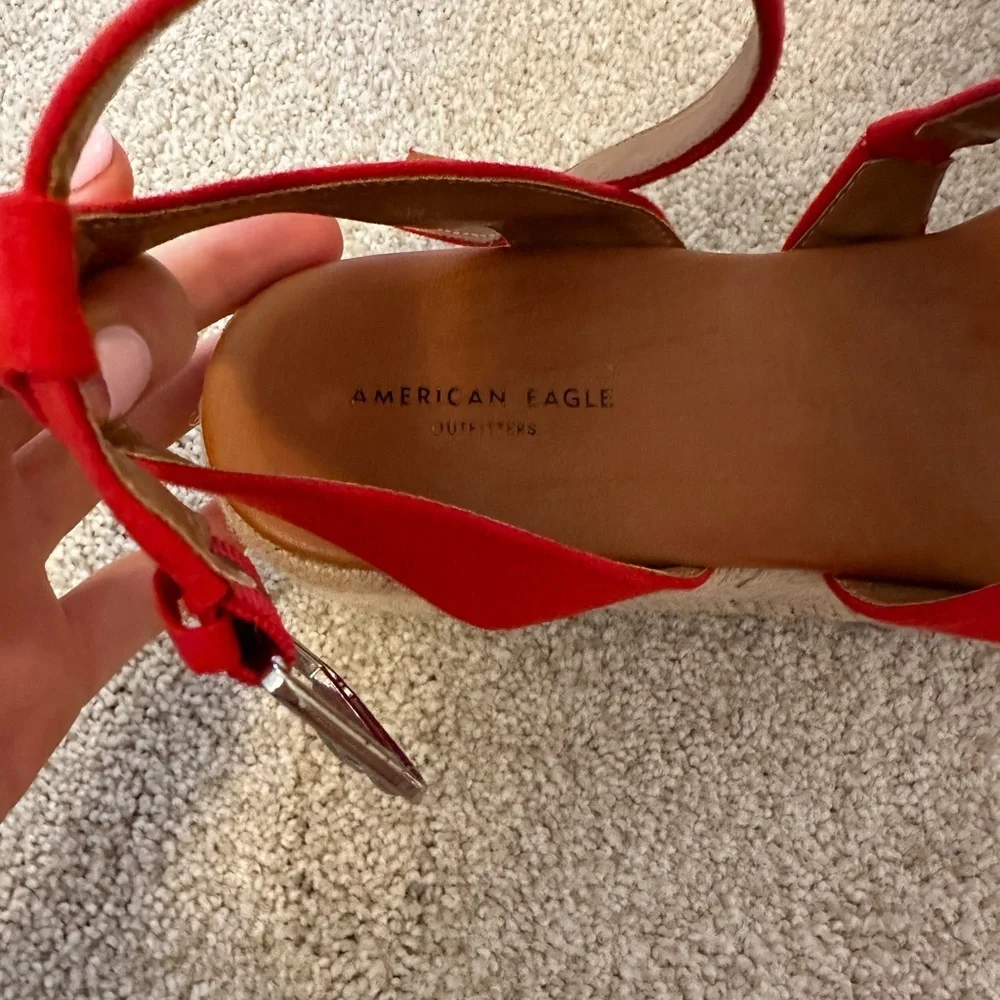 American Eagle Red Espadrille Sandals